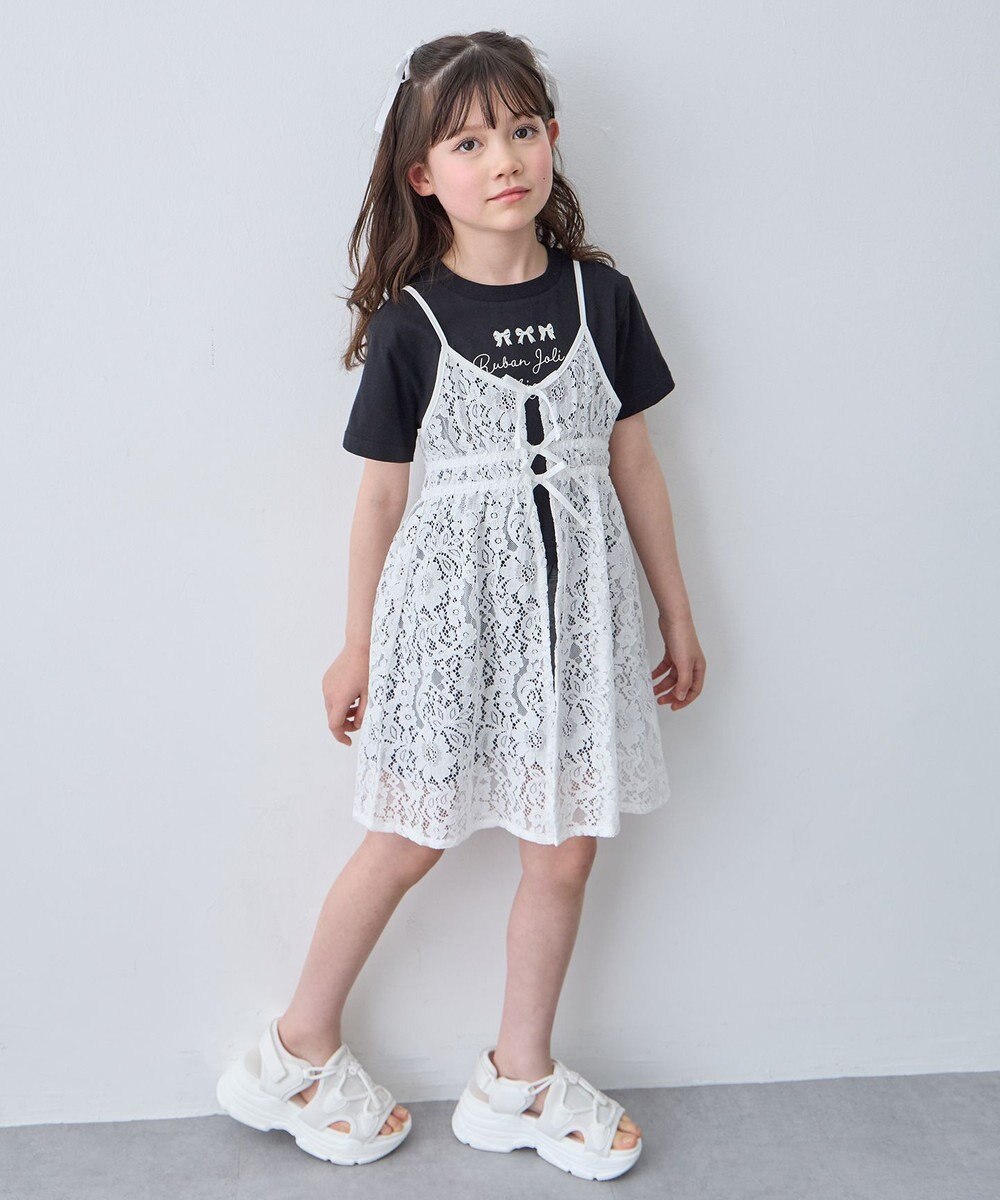 ANY KIDS 【2点セット】Tシャツ×レース キャミソールチュニック 