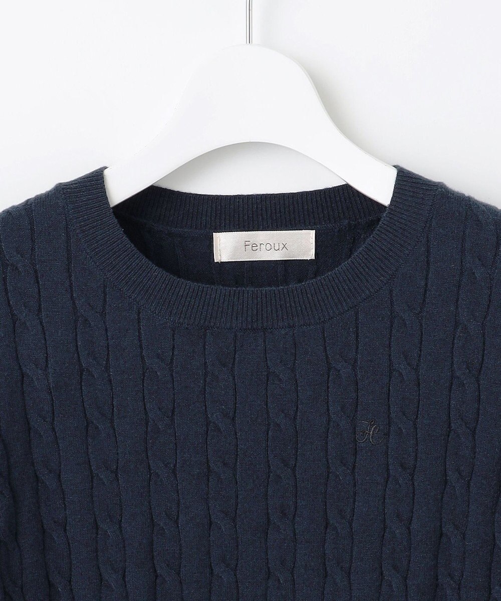 Feroux 【洗える】ケーブル ニット 