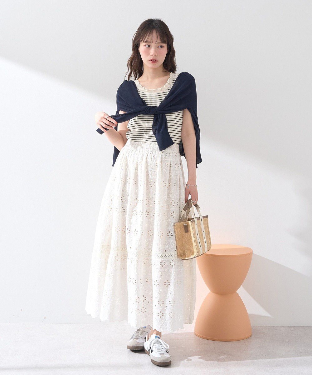 earth music&ecology シフリー刺繍スカート 