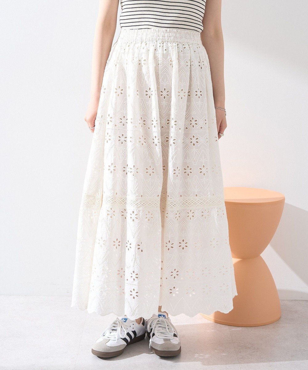 earth music&ecology シフリー刺繍スカート 