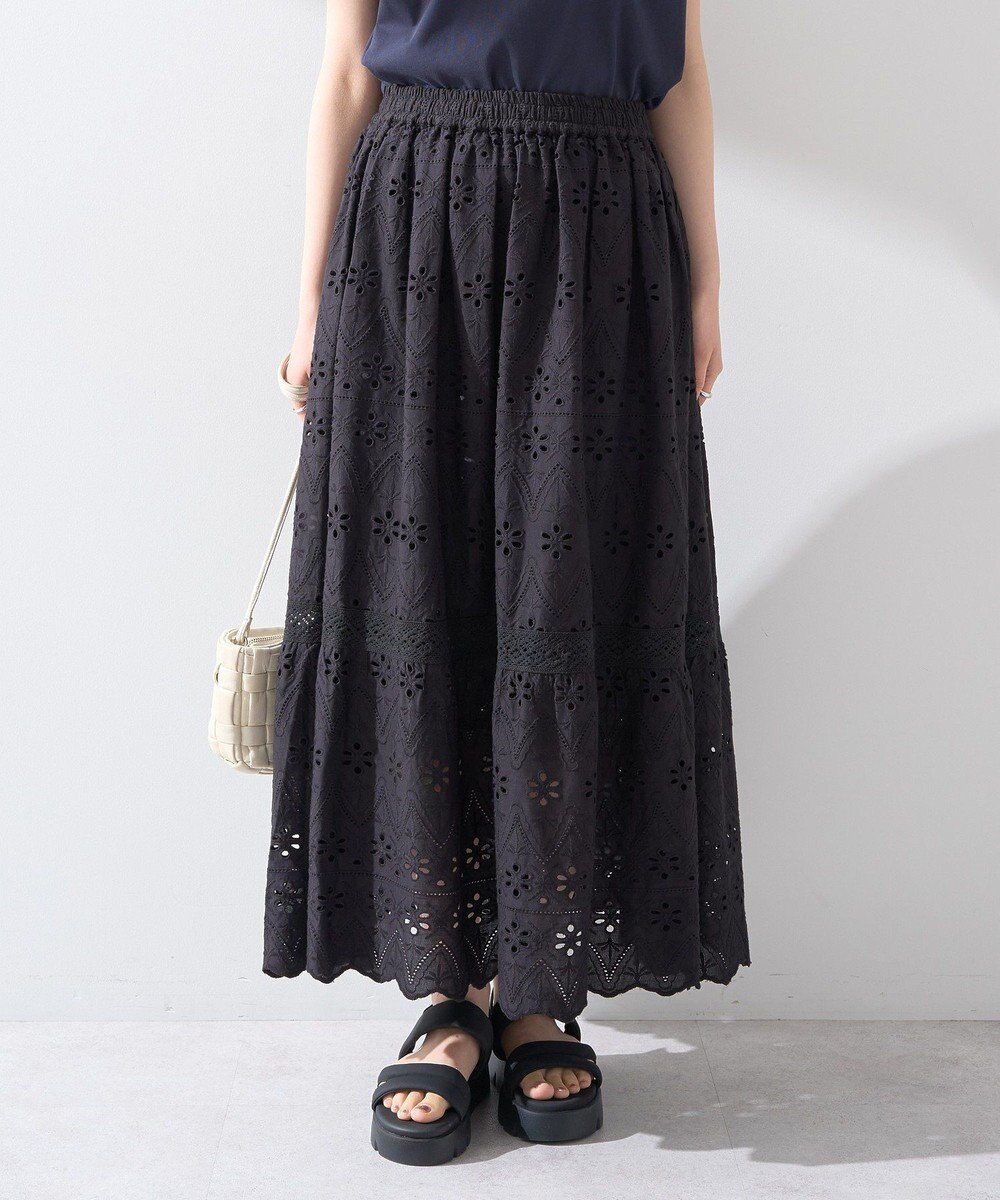 earth music&ecology シフリー刺繍スカート 