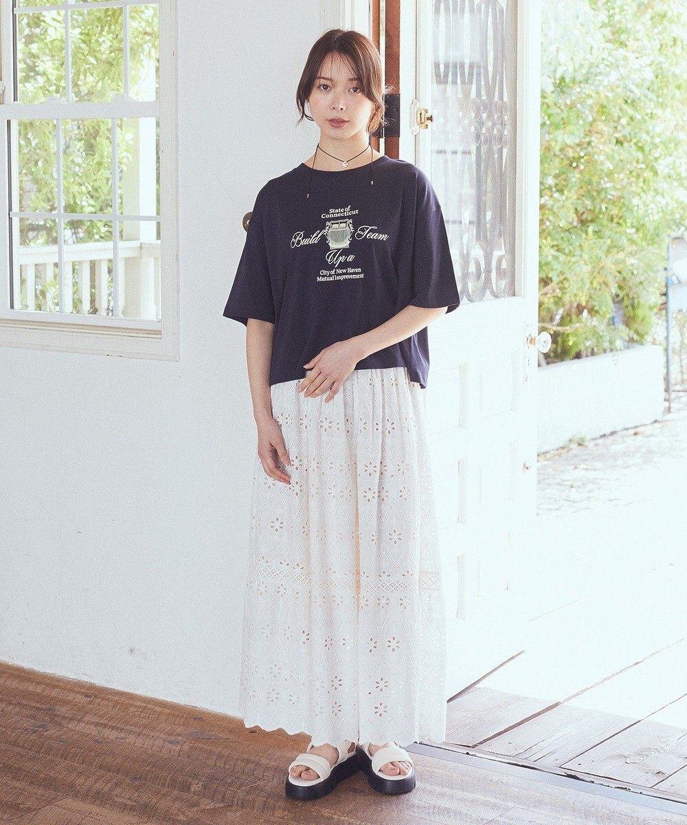 earth music&ecology シフリー刺繍スカート 