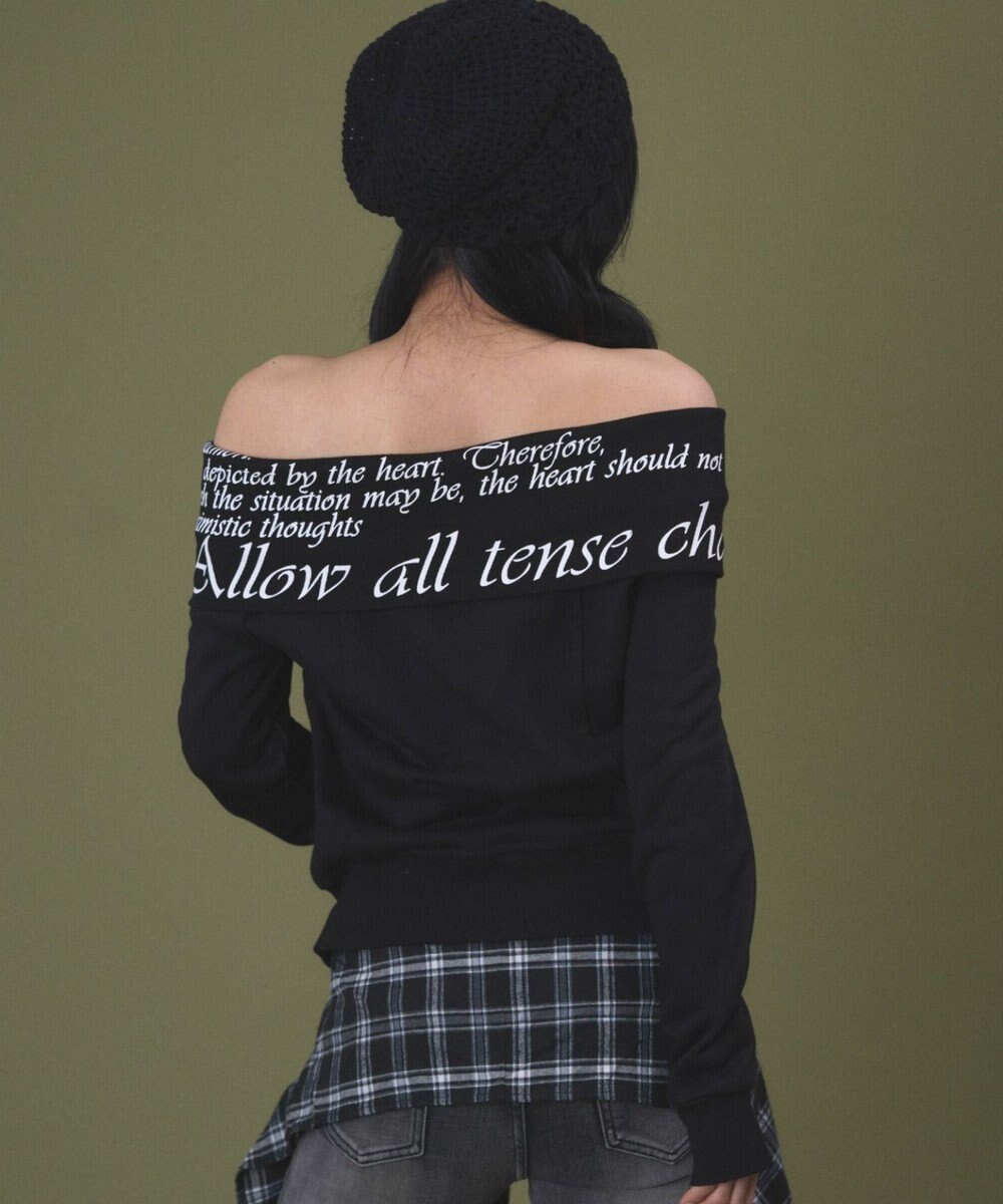 WEGO オフショルグラフィックスウェット 