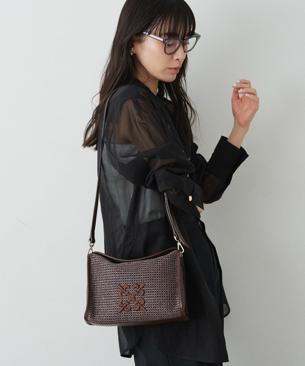 russet ナイロンラフィアショルダーバッグ(CE-1713) 