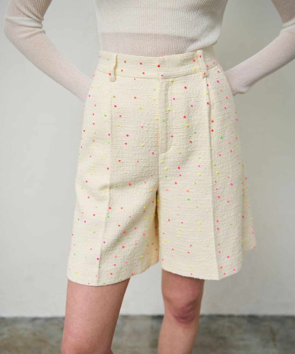 GRACE CONTINENTAL ネオンドットジャガードパンツ 