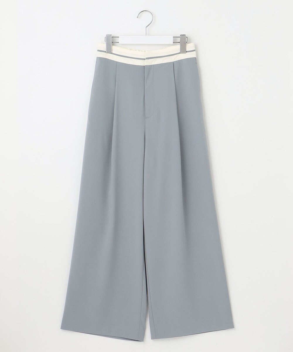 Feroux 【洗える】マーベルトデザイン セミワイドパンツ 