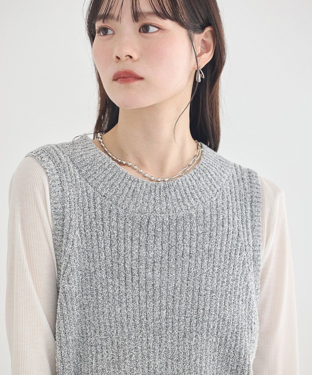 earth music&ecology クルーネックニットベスト 