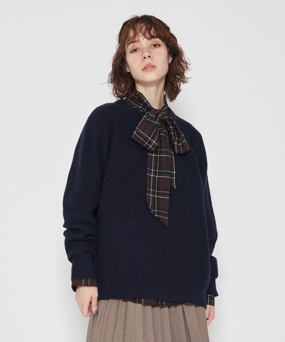 J.PRESS YORK STREET 【UNISEX】畦クループルオーバー ニット 