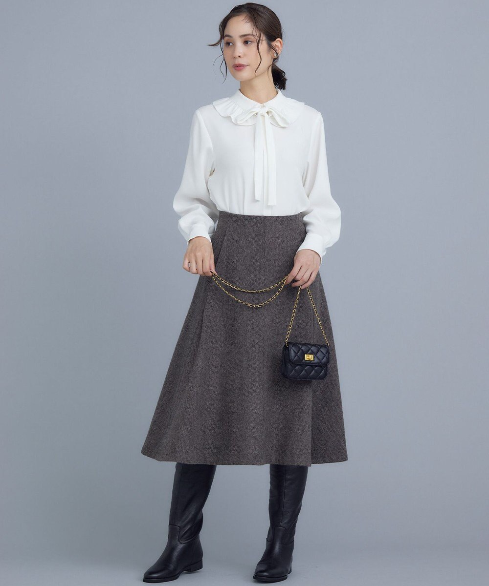 組曲 シックツイード フレアスカート 
