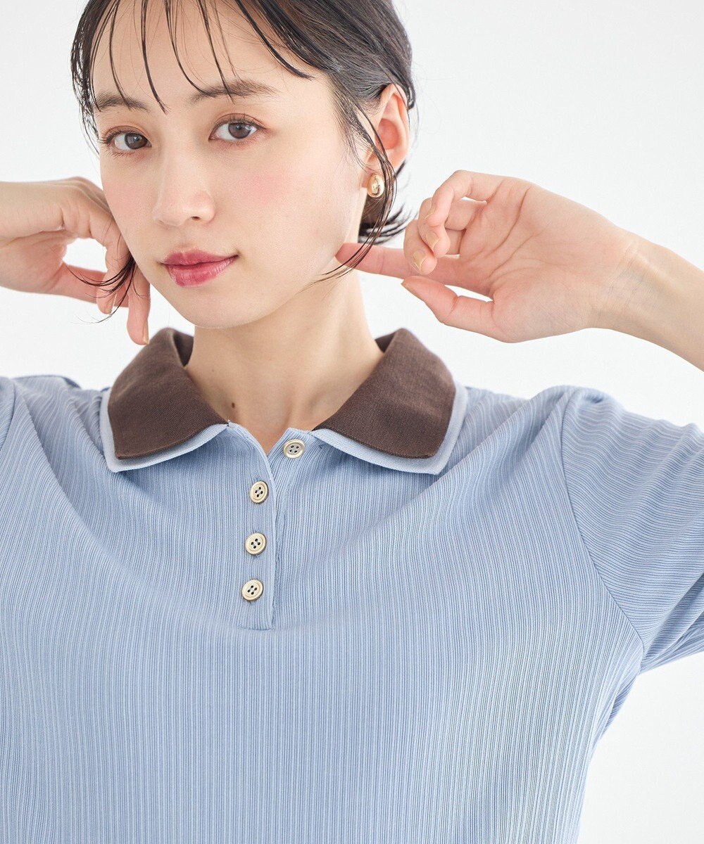 earth music&ecology ダブル衿ペプラムプルオーバー 