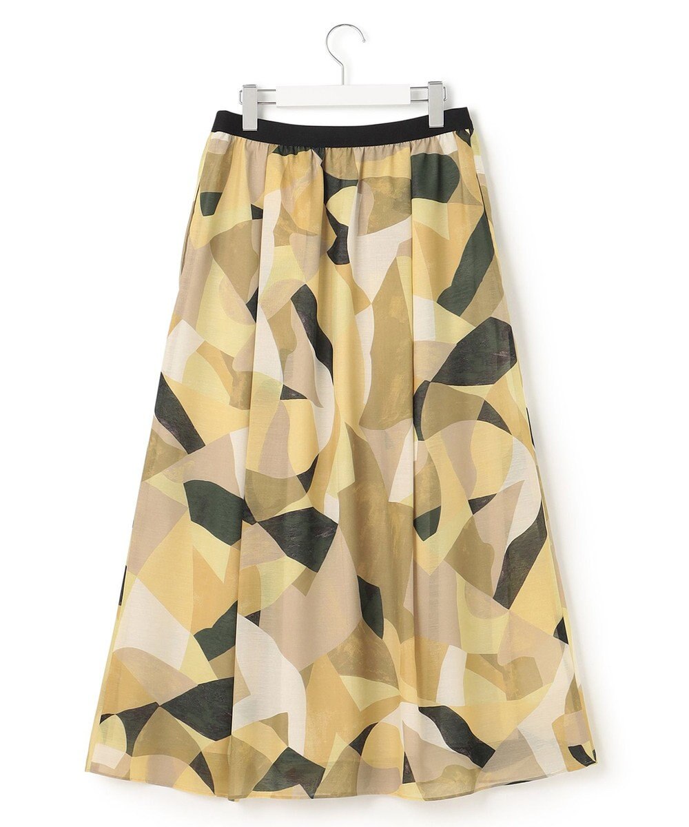 23区 S 【洗える】Pilatプリント ギャザー スカート 