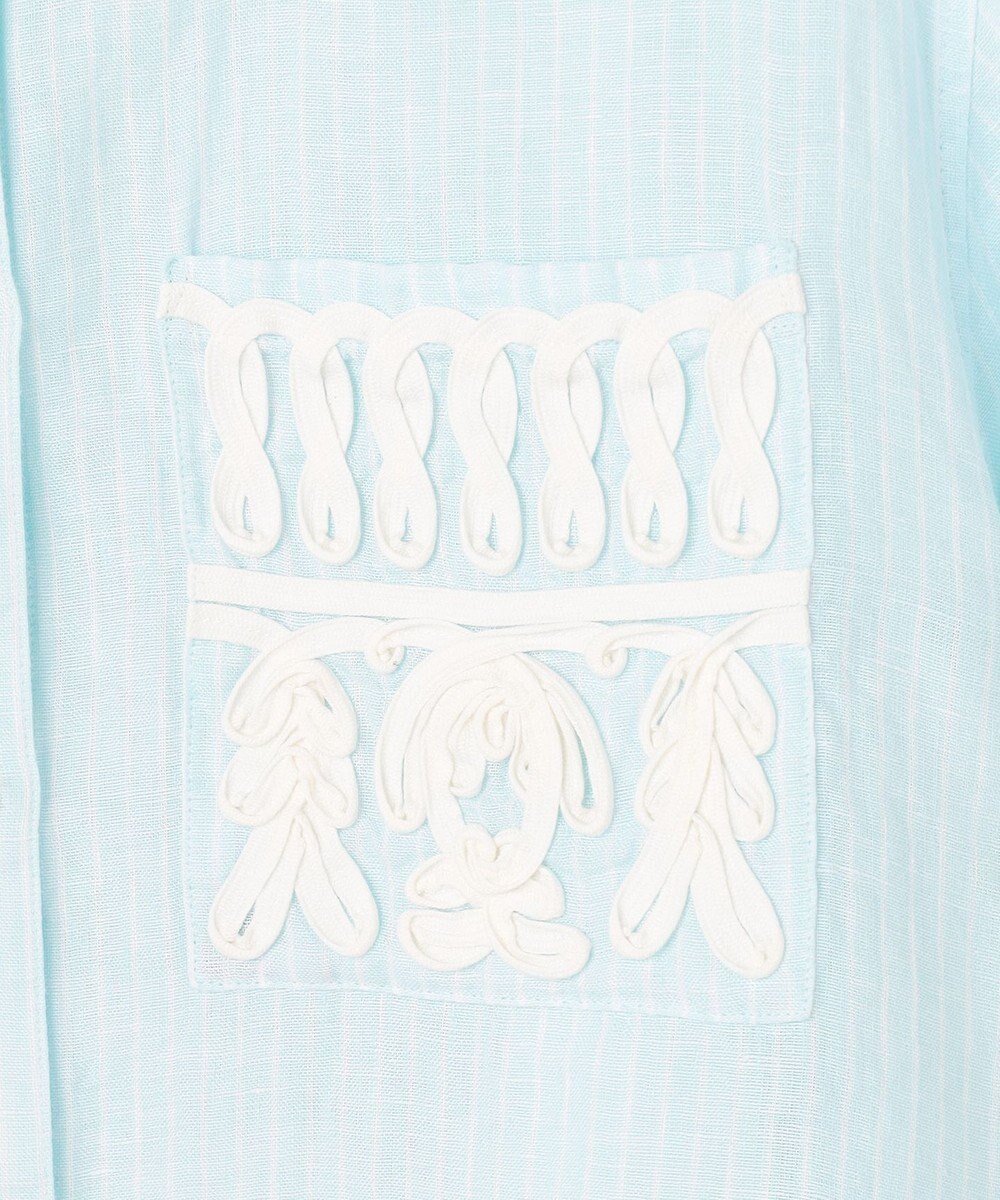23区 【先行予約】LIBECOリネン ポケット刺繍 クロップドシャツ 