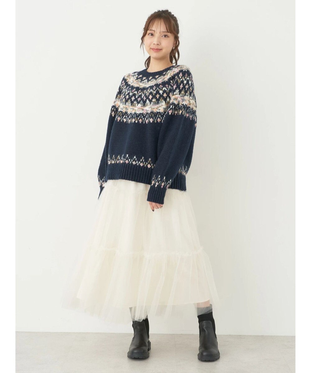 earth music&ecology スラブヤーンノルディックプルオーバー 