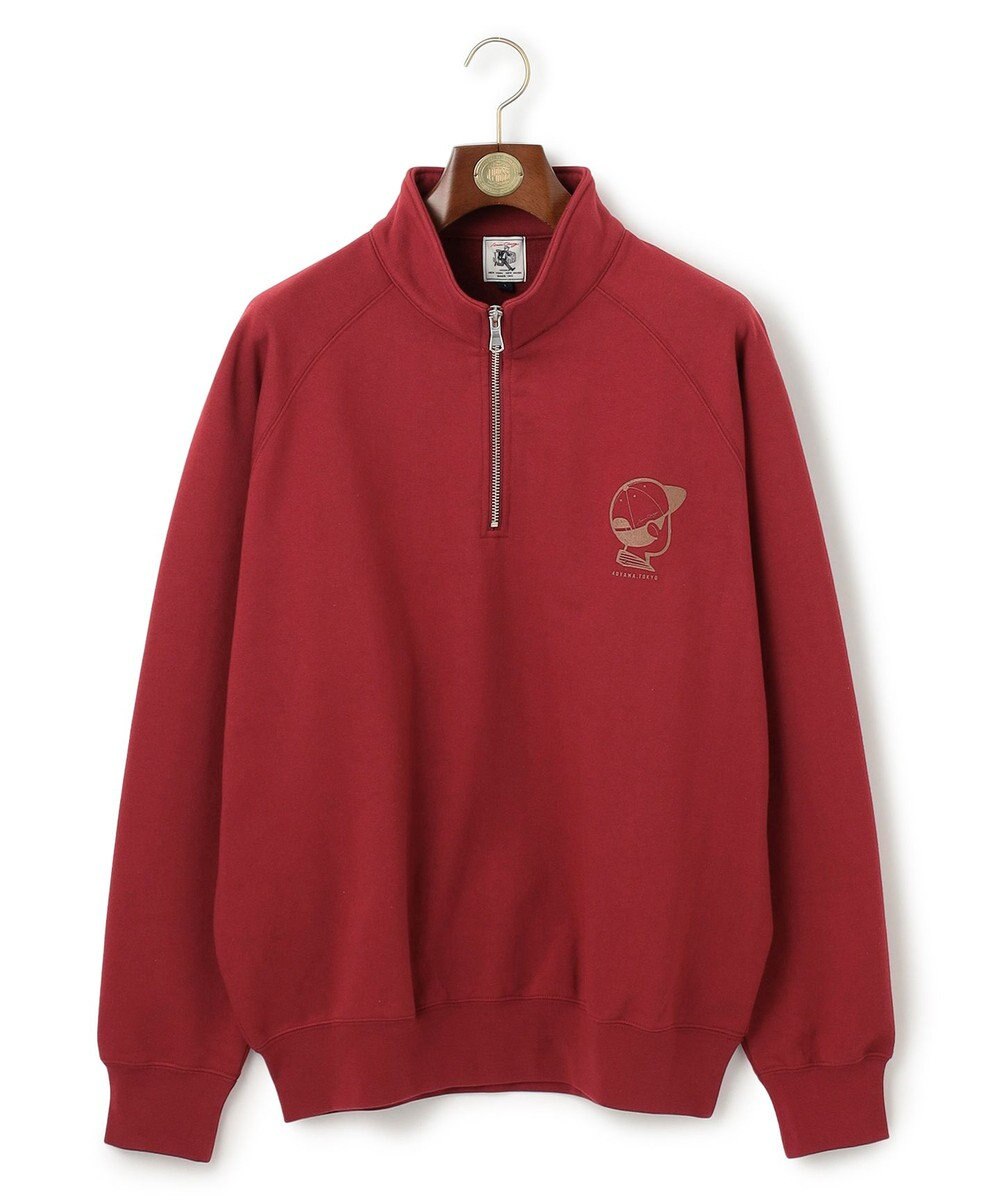 J.PRESS MEN 【AaronChang】【UNISEX】ワンポイントハーフジップ スウェットシャツ 