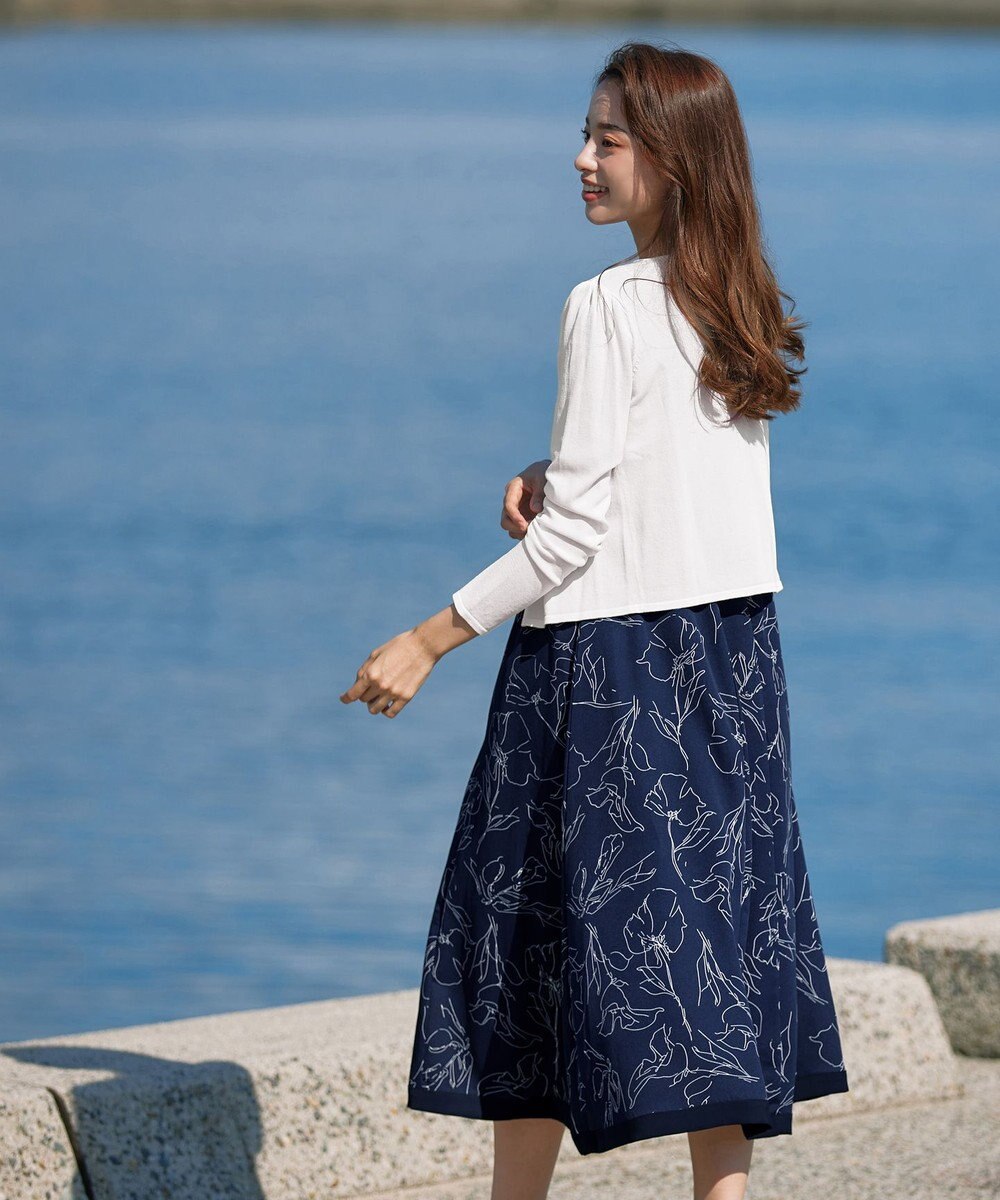 Tiaclasse L 【洗える】長袖サマーニットカーディガン 