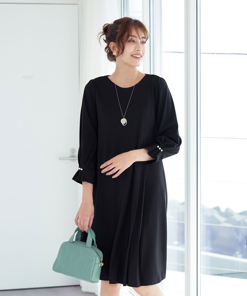 Tiaclasse 【GOLD LABEL・洗える】アシメプリーツポンチワンピース 