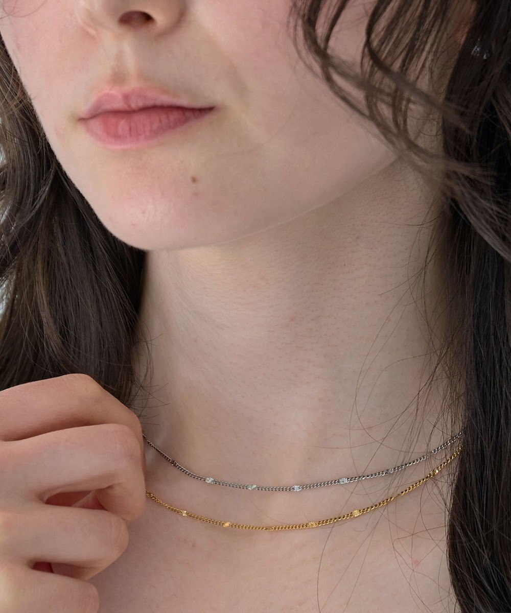 Phoebe 〈金属アレルギー対応〉ポイントチェーンステーションネックレス/シルバー 