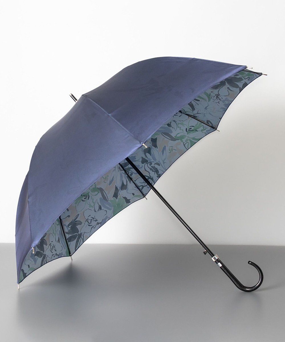 AURORA シャルル ジョルダン 水彩調のカサブランカ柄 ジャンプ式耐風傘 