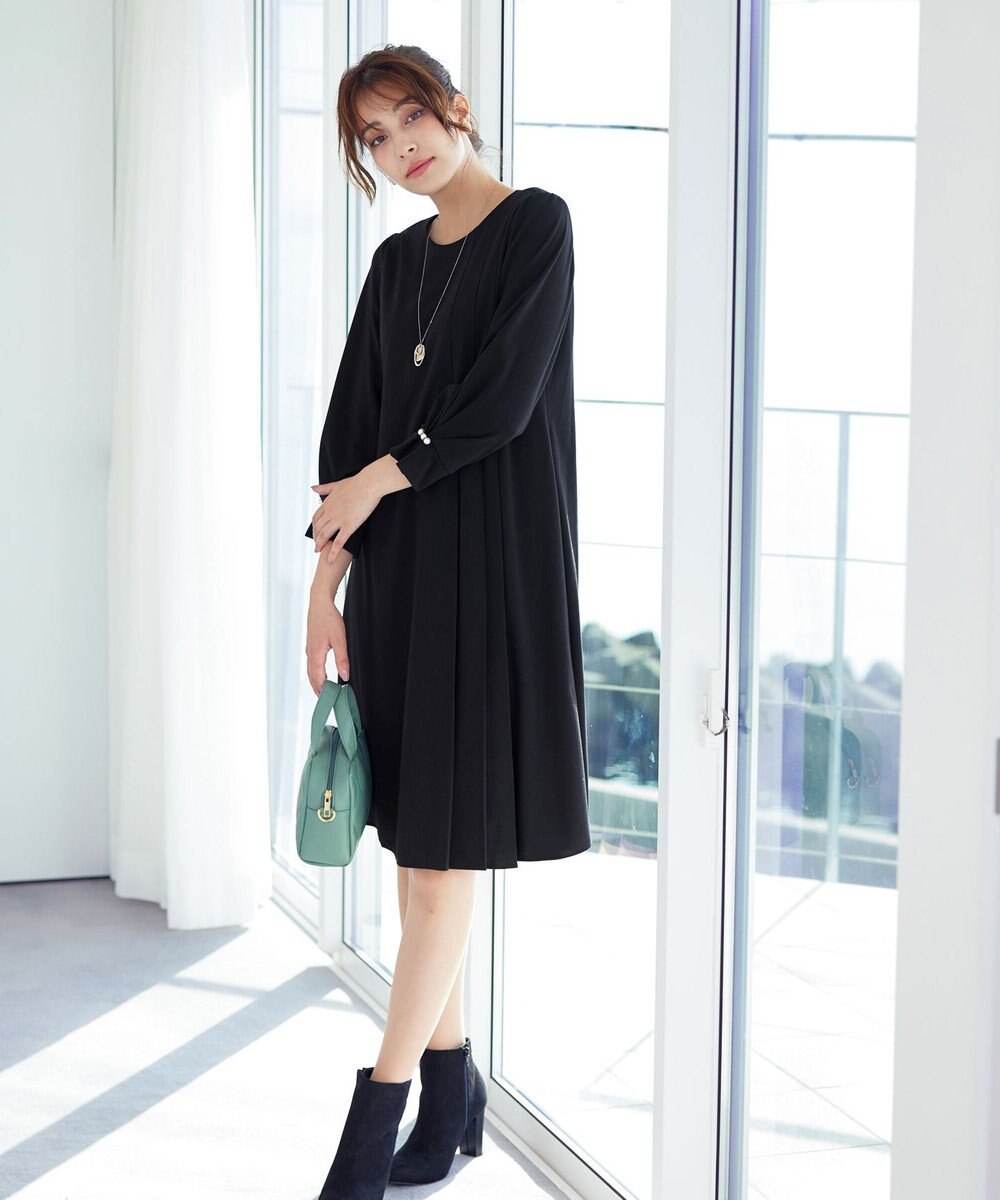 Tiaclasse 【GOLD LABEL・洗える】アシメプリーツポンチワンピース 