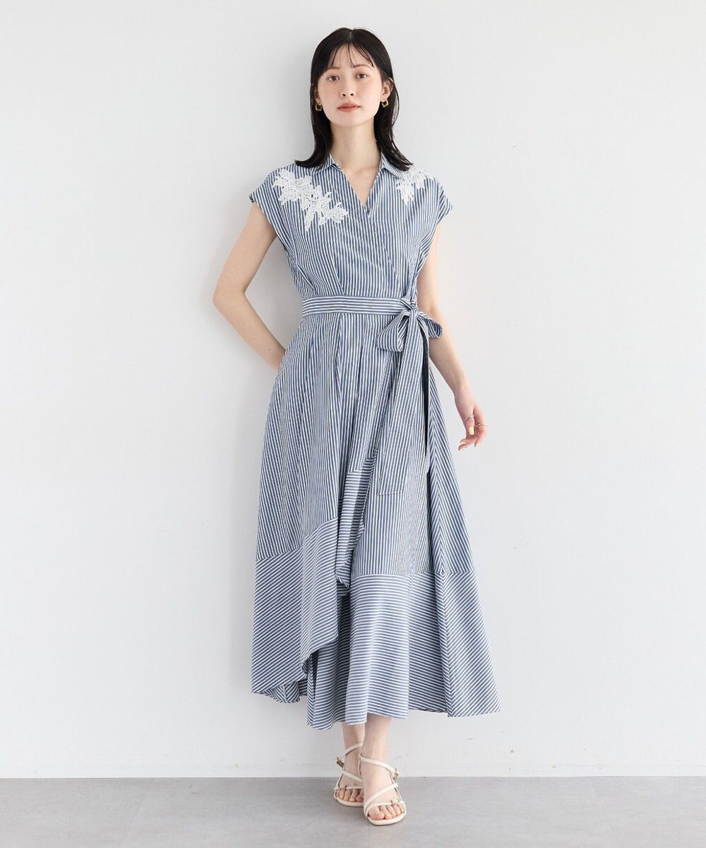 YECCA VECCA フラワーレースカシュクールワンピース 