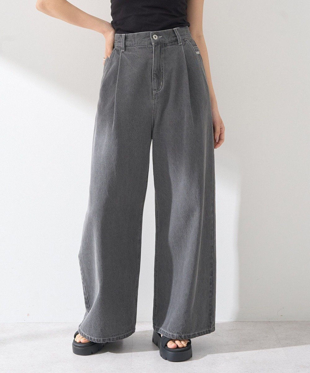 earth music&ecology ワンポイントロゴ刺繍デニムパンツ 