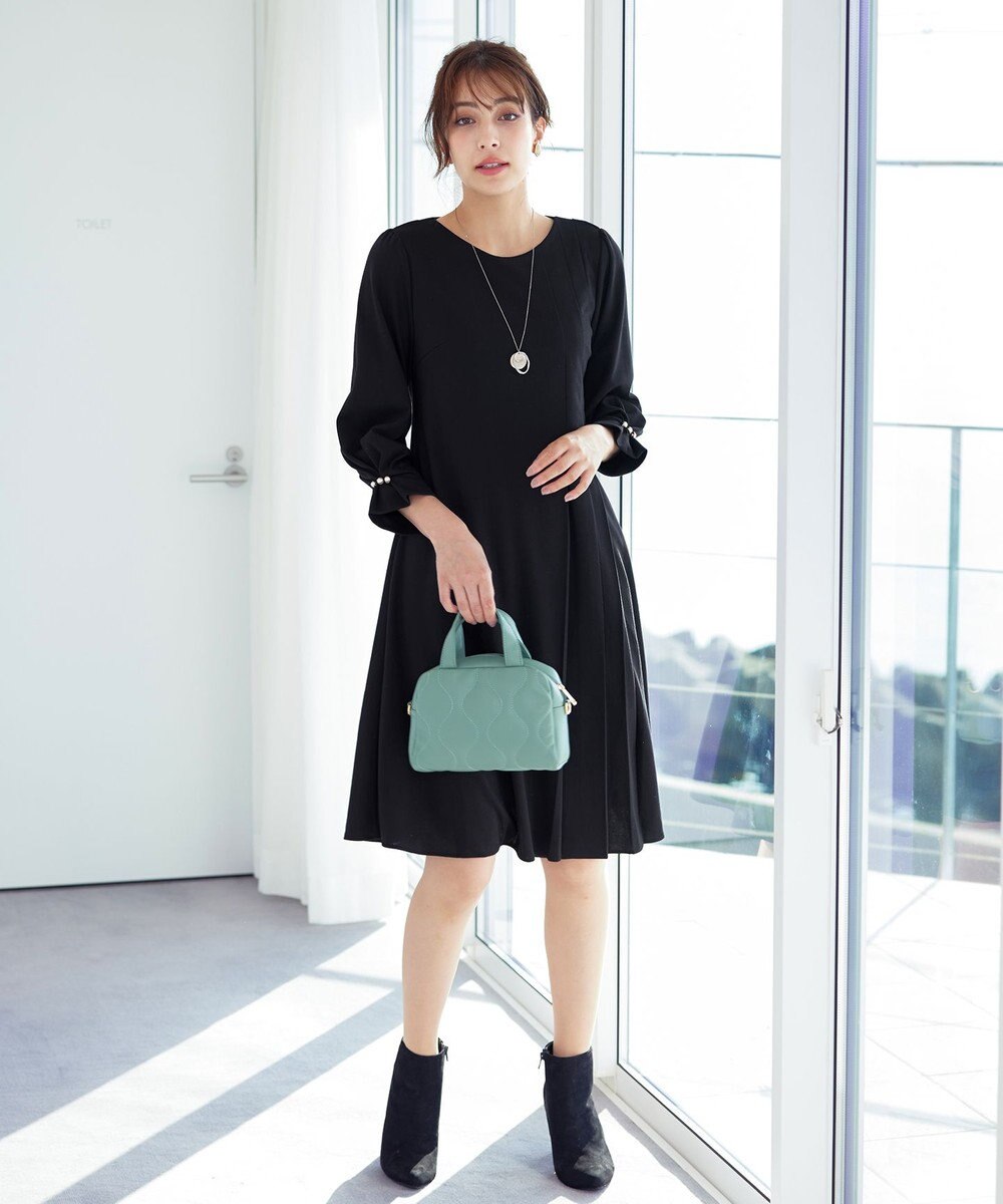 Tiaclasse 【GOLD LABEL・洗える】アシメプリーツポンチワンピース 