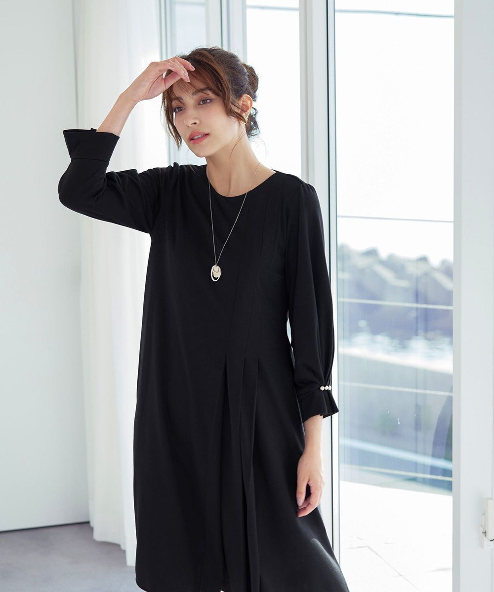 Tiaclasse 【GOLD LABEL・洗える】アシメプリーツポンチワンピース 