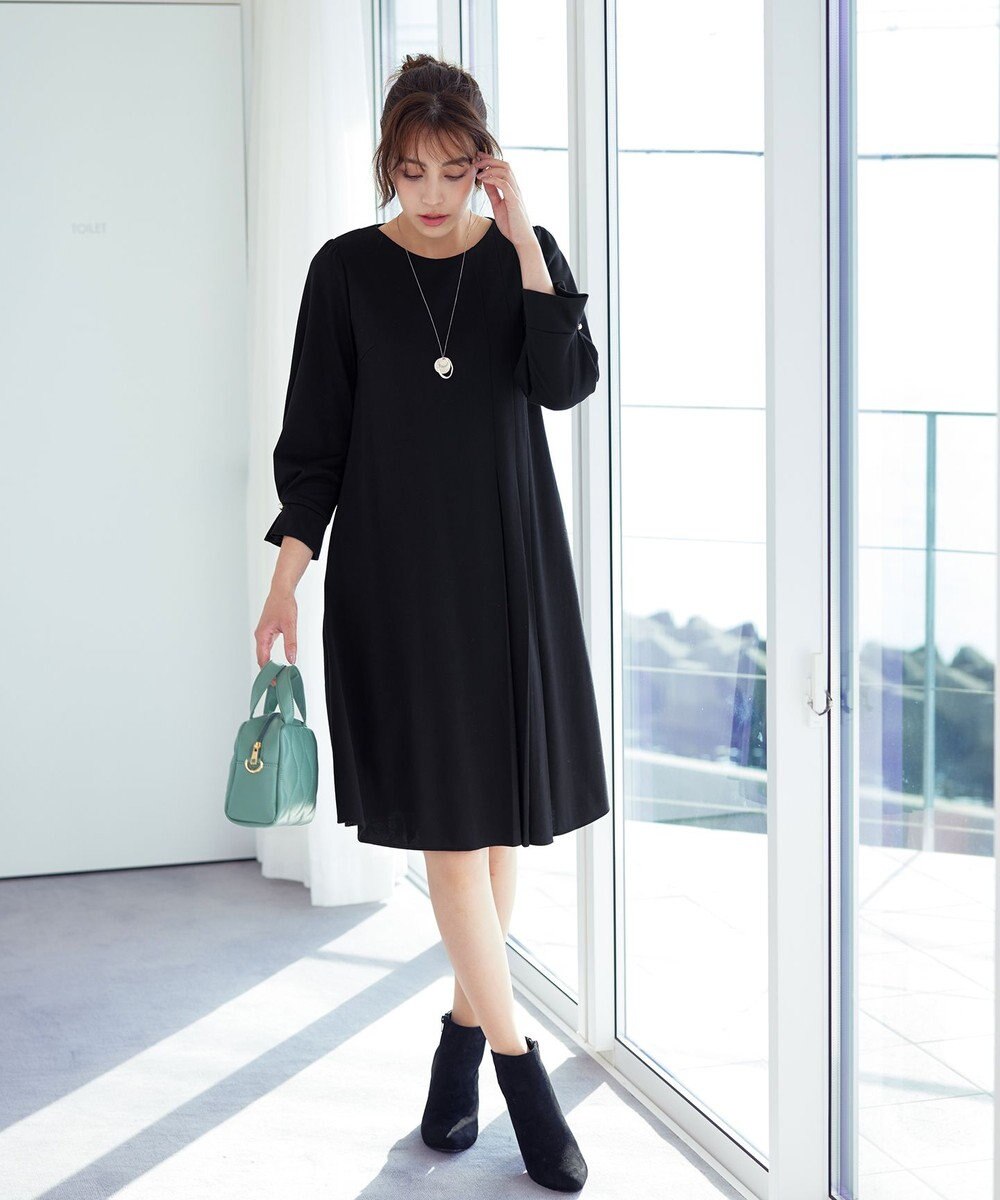 Tiaclasse 【GOLD LABEL・洗える】アシメプリーツポンチワンピース 