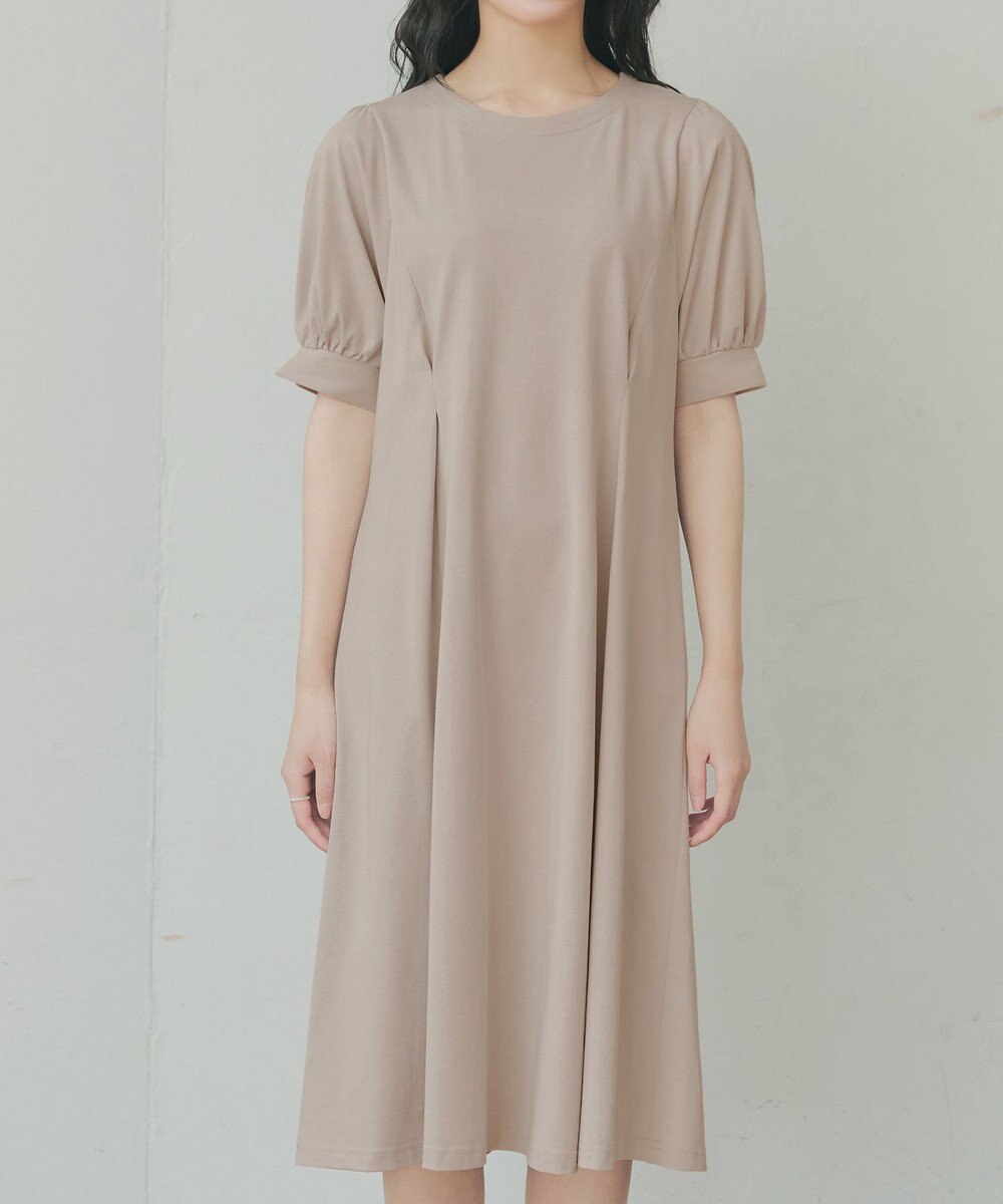 Tiaclasse 【おのののかさん着用】「サマケア」パフスリーブAラインワンピース 