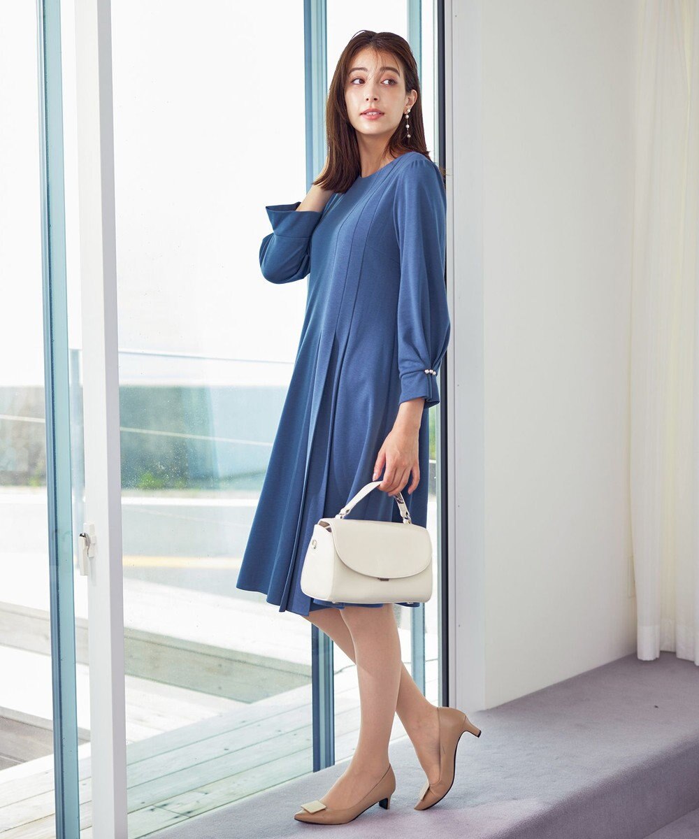 Tiaclasse 【GOLD LABEL・洗える】アシメプリーツポンチワンピース 