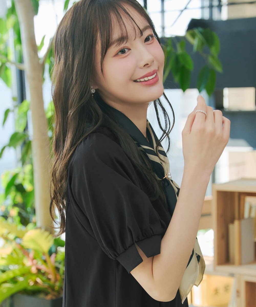 Tiaclasse 【おのののかさん着用】「サマケア」パフスリーブAラインワンピース 