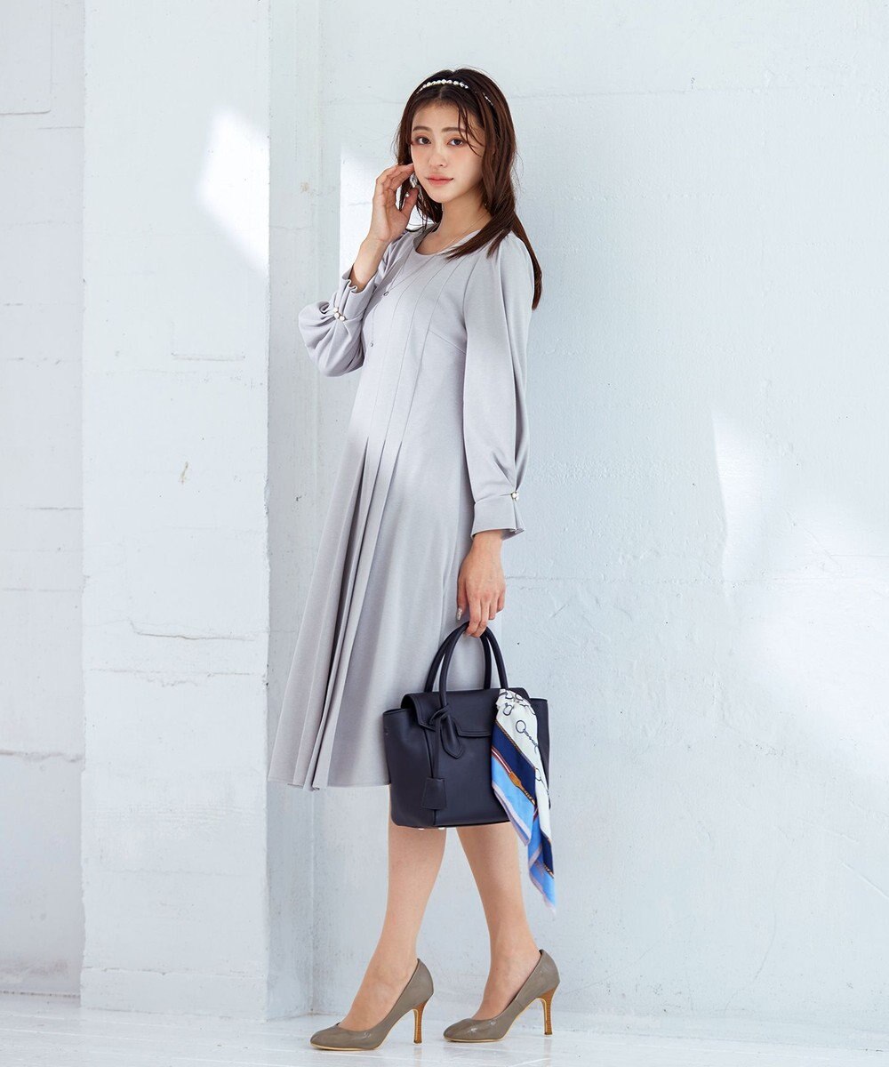 Tiaclasse 【GOLD LABEL・洗える】アシメプリーツポンチワンピース 