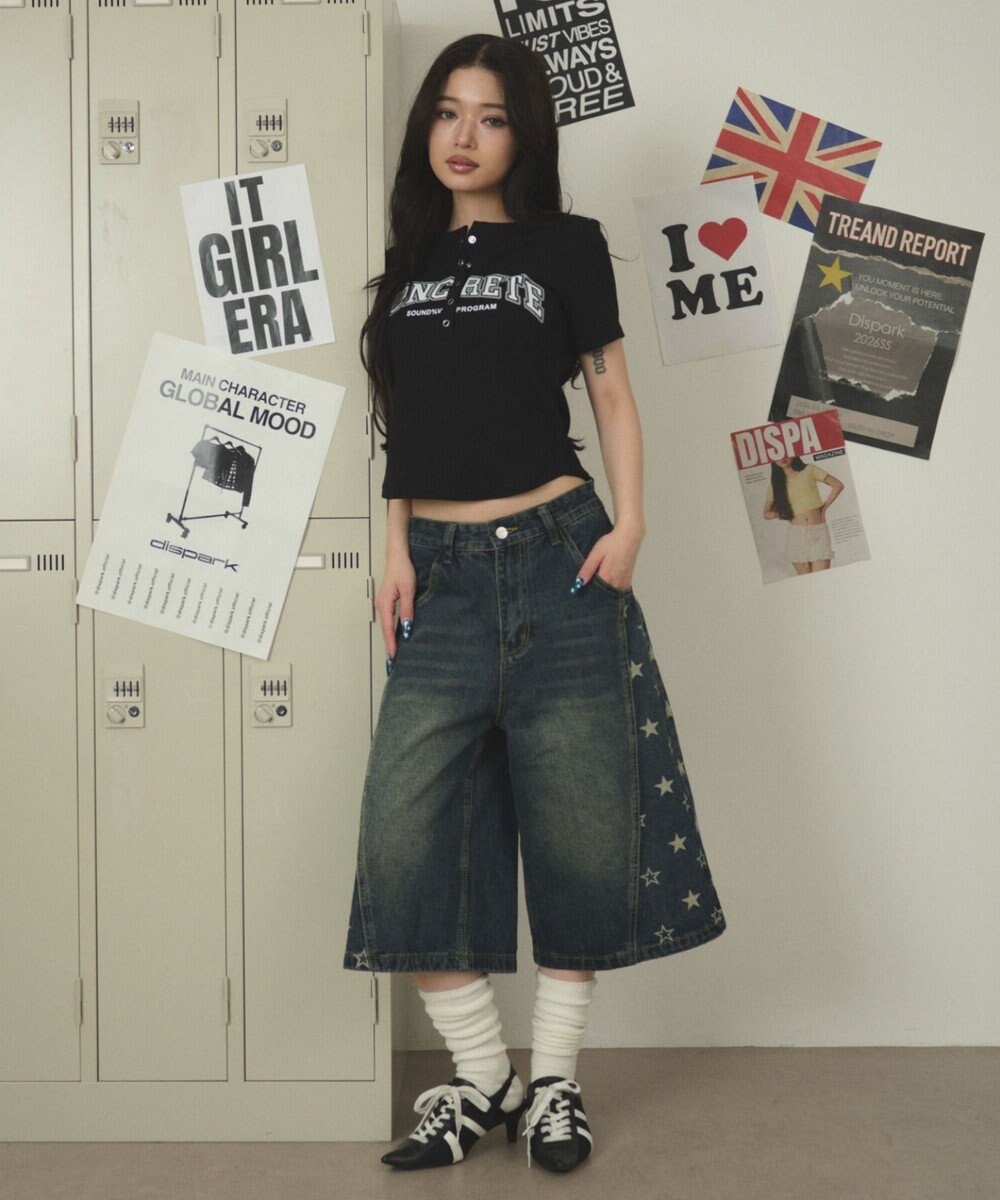 WEGO ヘンリーネックロゴSSトップ 