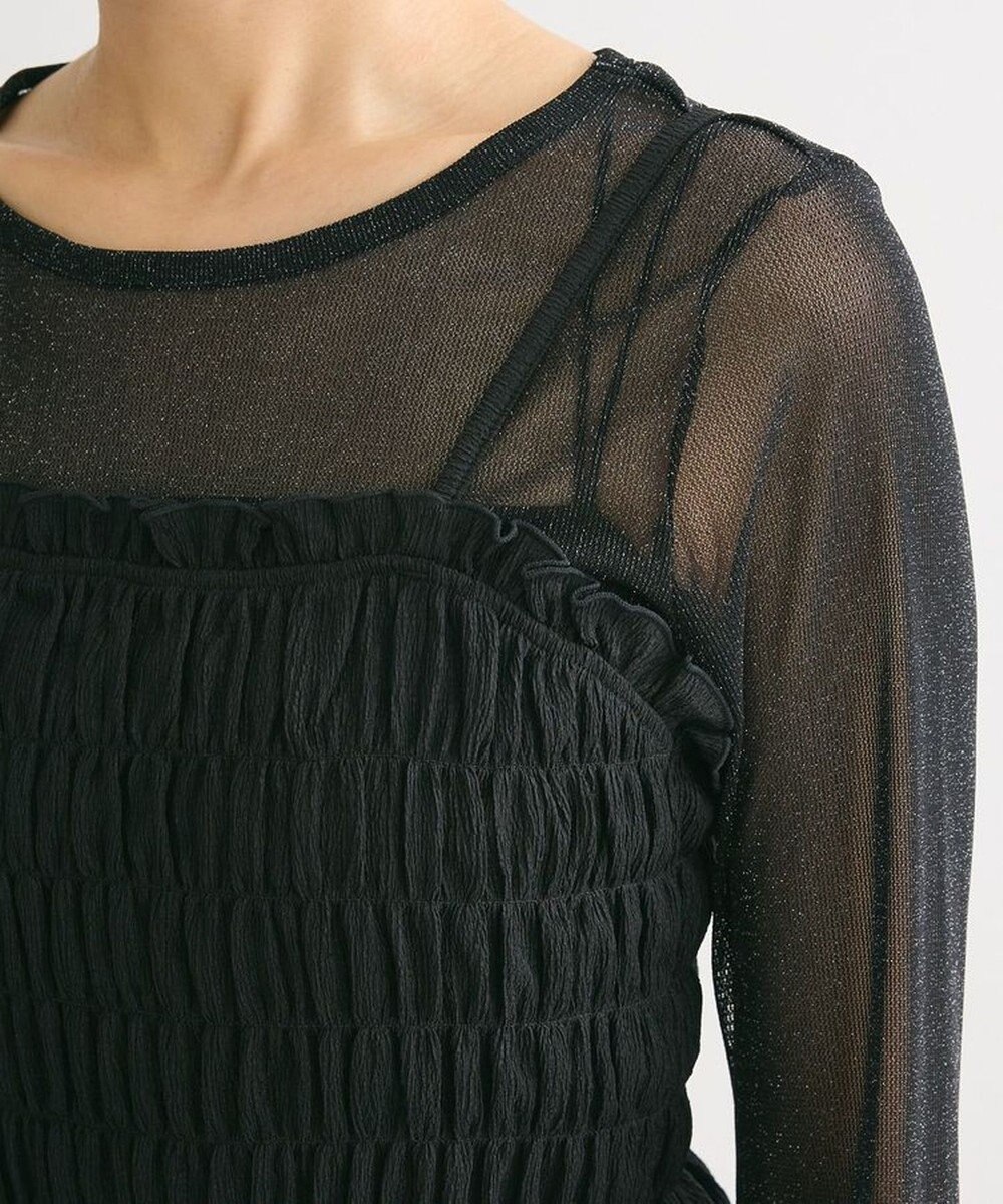 Green Parks ＳＥＴ２点　シャーリングビスチェ＋メッシュインナー 