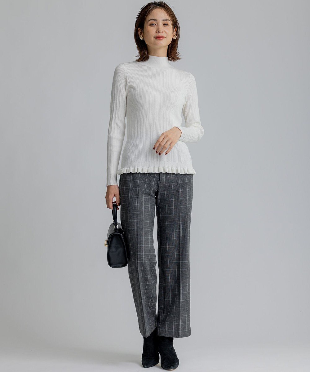 組曲 S 2WAYウォームストレッチ ストレートチェックパンツ 