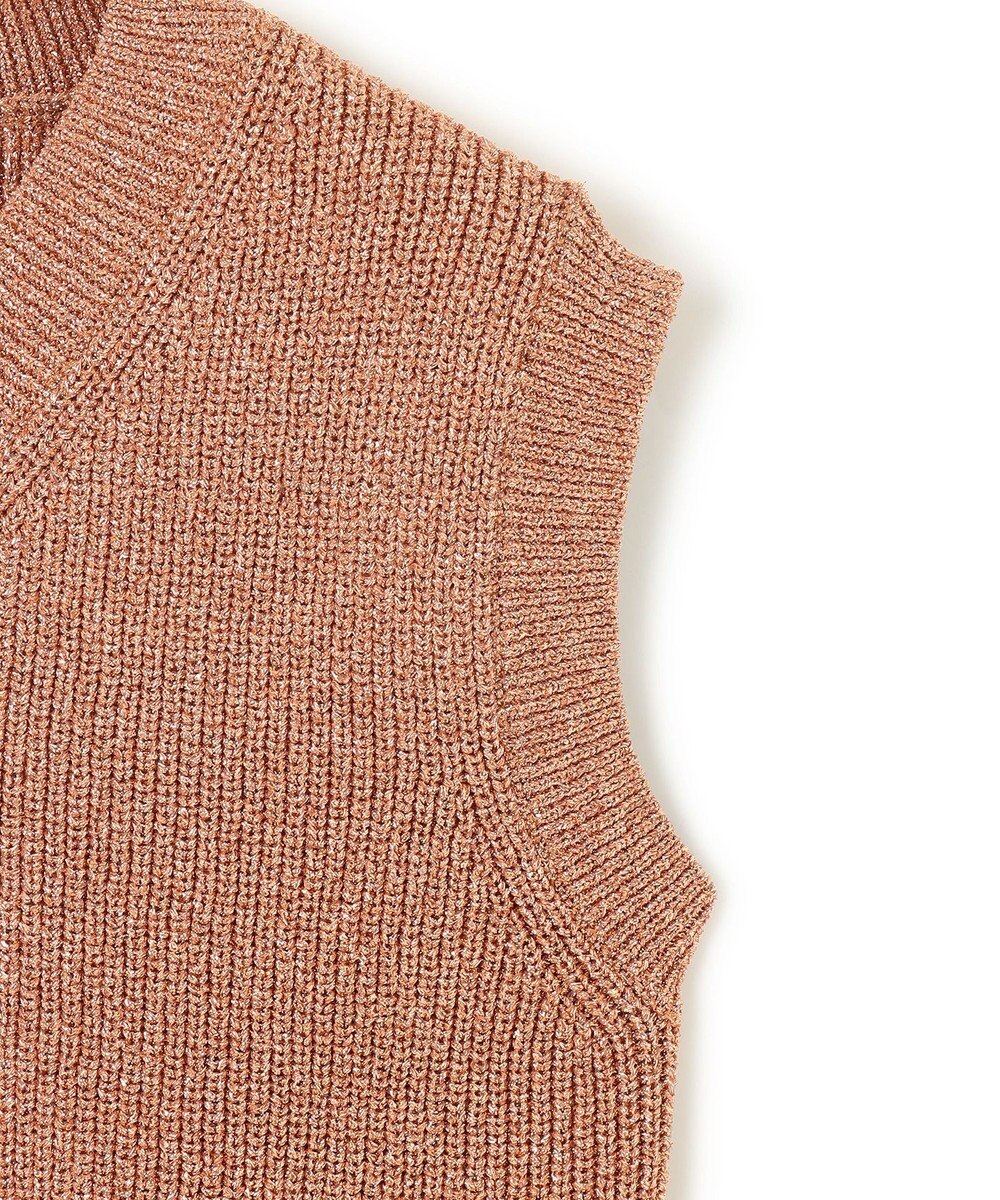 BEIGE， 【洗える・eclat 5月号掲載】VANDA / ラメ入りVネックノースリーブニット 