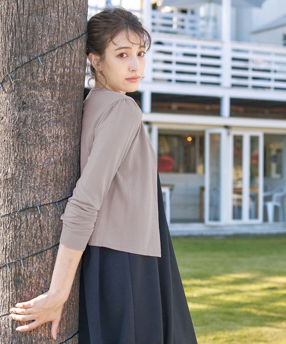 Tiaclasse 【洗える】長袖サマーニットカーディガン 