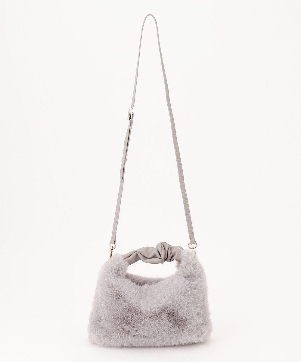 自由区 【2WAY】フェイクファーハーフムーン バッグ 