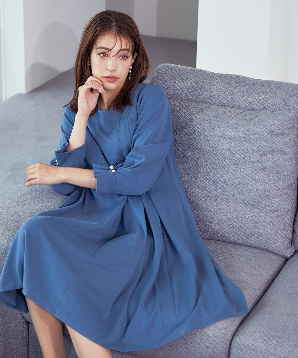 Tiaclasse 【GOLD LABEL・洗える】アシメプリーツポンチワンピース 