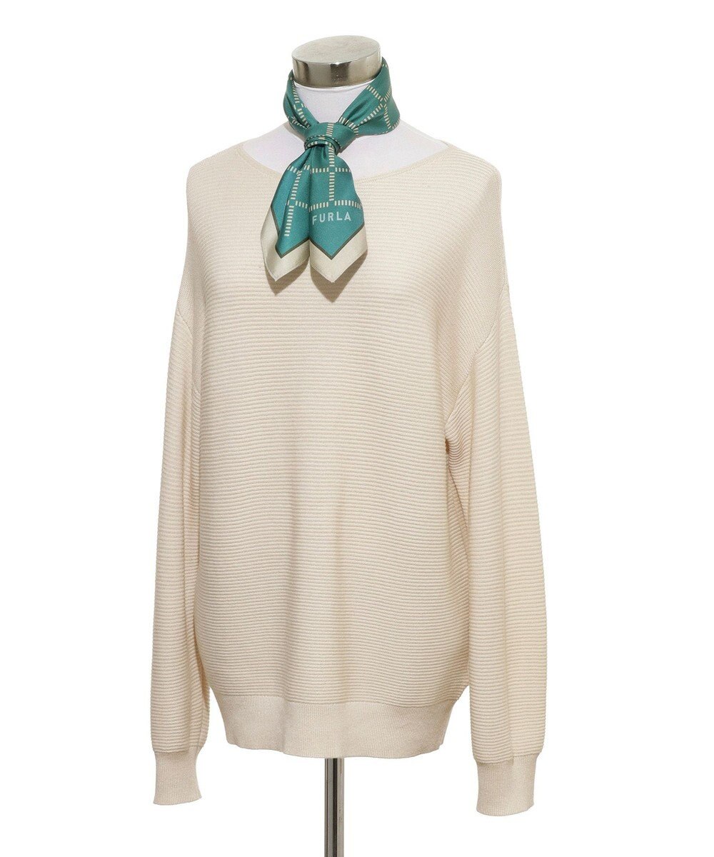 MOONBAT 【シルク100%】FURLA (フルラ) ダイアゴナルチェック 格子柄 シルクプリントスカーフ 58cm×58cm UV対策 手洗い可能 