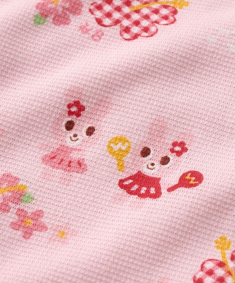 MIKI HOUSE HOT BISCUITS 【80-120cm】 リゾートキャビット 腹巻き付き タック天竺素材 長袖パジャマ 