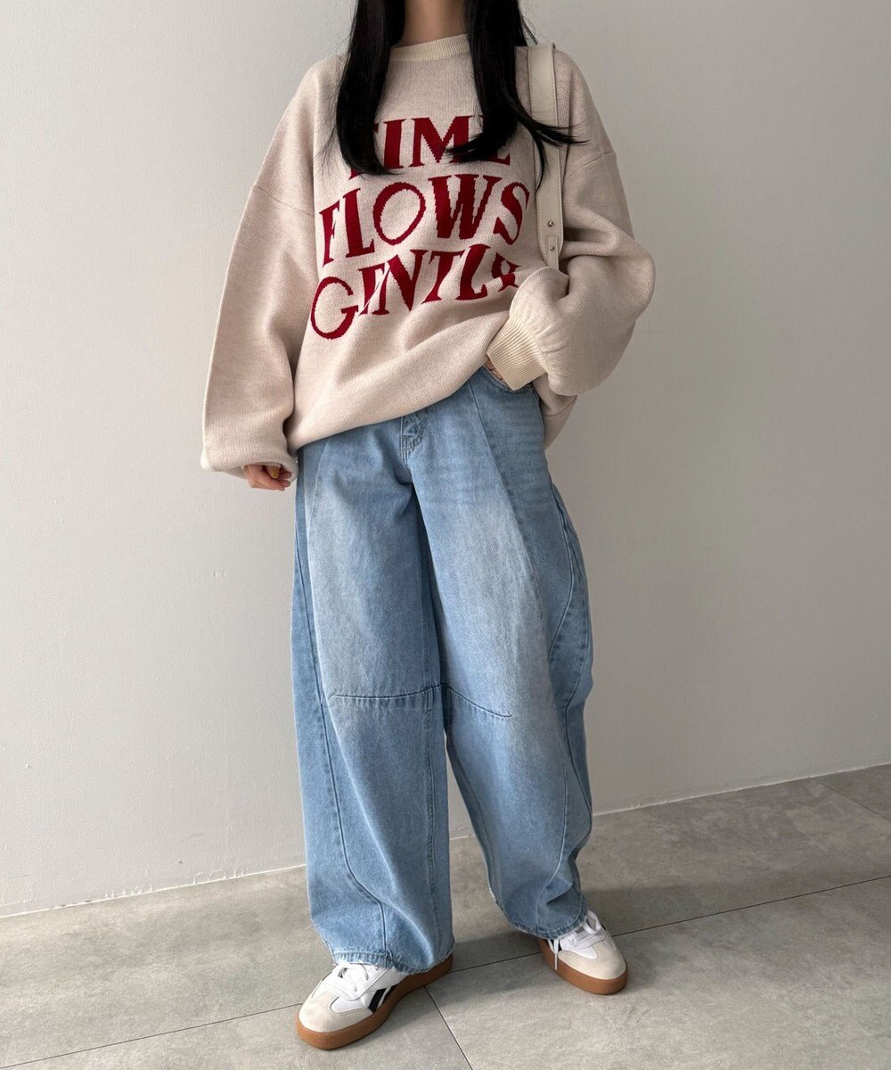 WEGO カーブラインバレルレッグデニムパンツ 