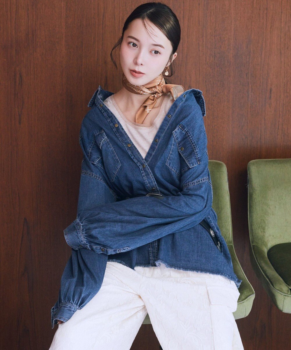 earth music&ecology ボタニカル柄スカーフ（70 ×70） 