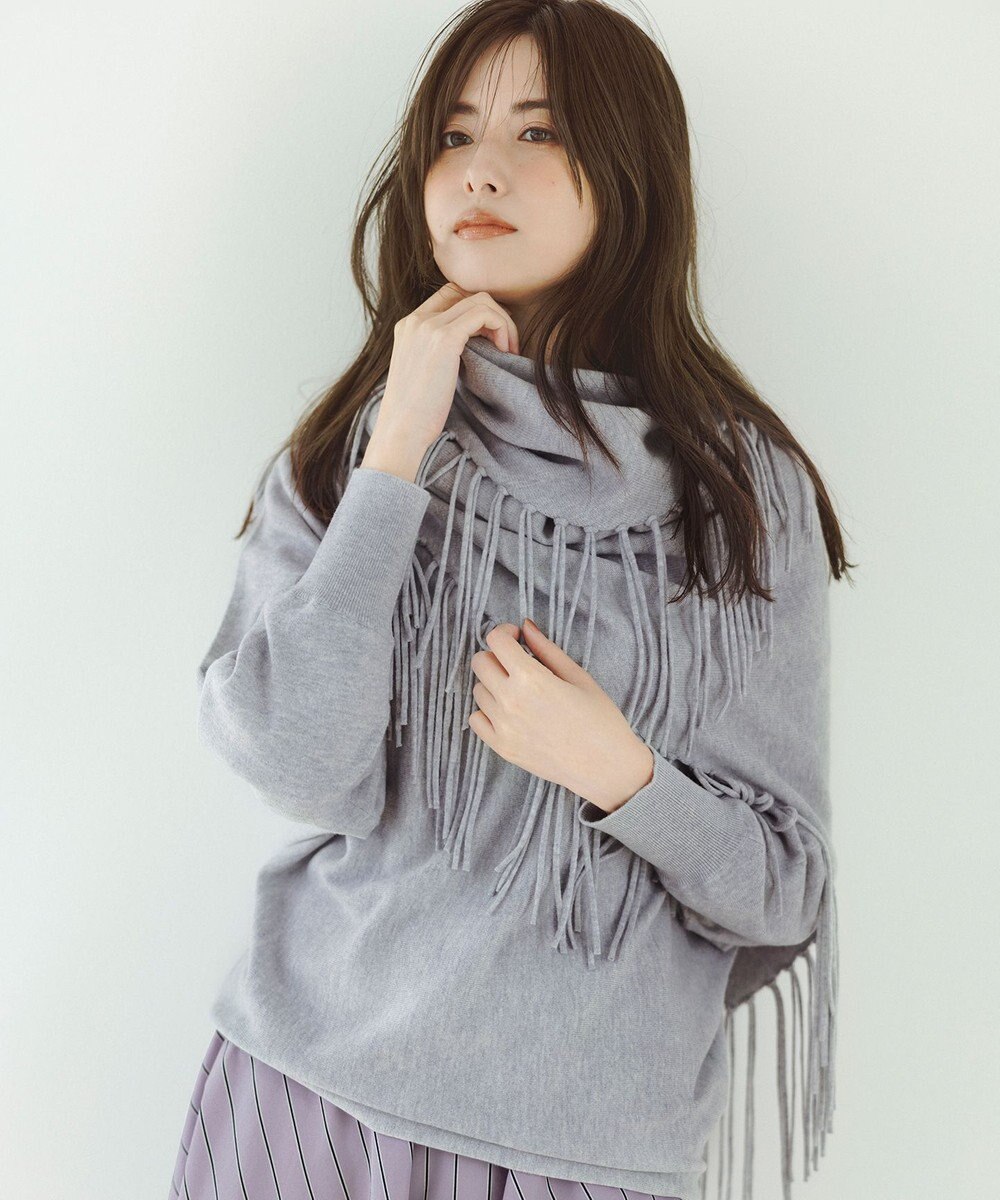 自由区 【洗える】ソフトウールハイゲージ ドルマンスリーブニット 