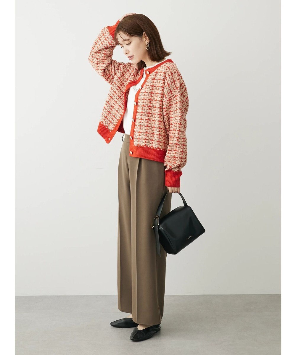 Green Parks ・ｆｕｒｒｙ　ｒａｔｅ　ツィードラメニットカーディガン 