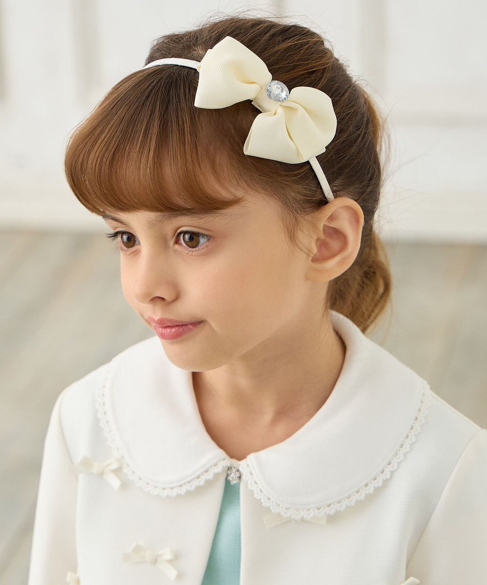 ANY KIDS リボン×ビジューカチューシャ 