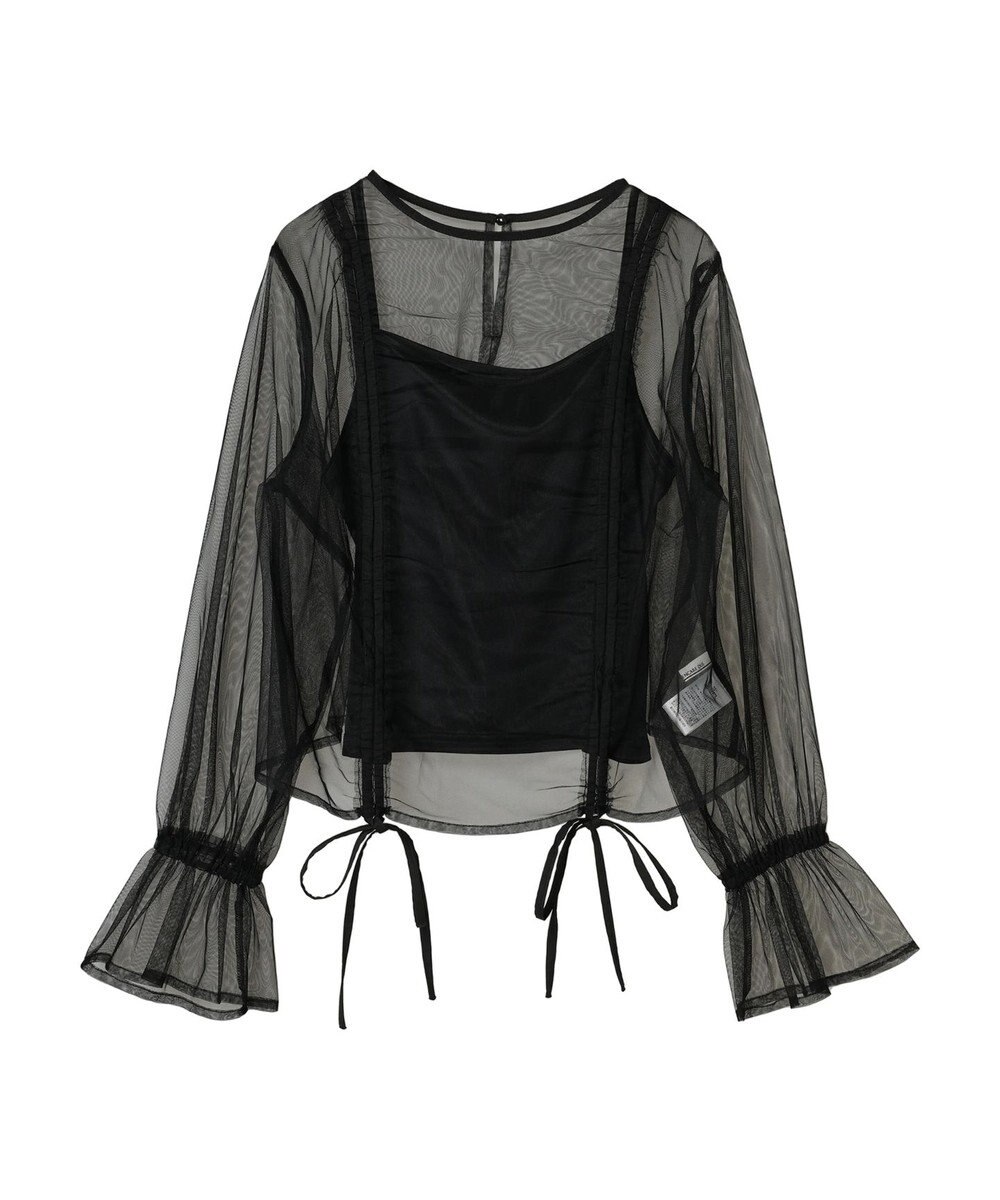Green Parks ・ＥＬＥＮＣＡＲＥ　ＤＵＥ　チュールギャザーブラウス 