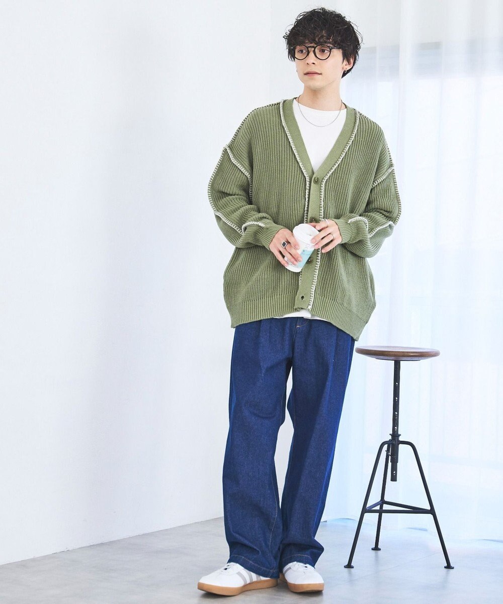 WEGO ハンドステッチカーディガン 