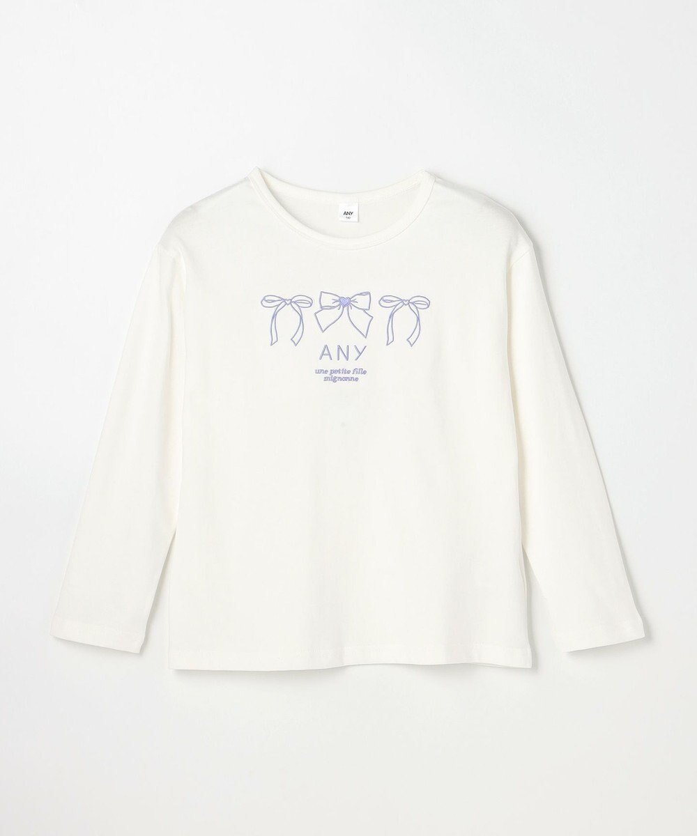 ANY KIDS 【Good Price】 ANY刺繍 長袖Tシャツ 