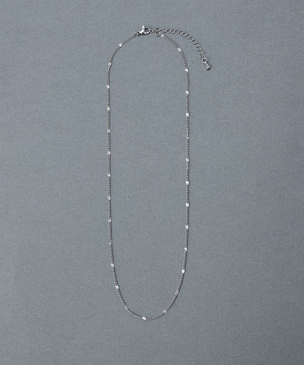 Phoebe 〈金属アレルギー対応〉ポイントチェーンステーションネックレス/シルバー 